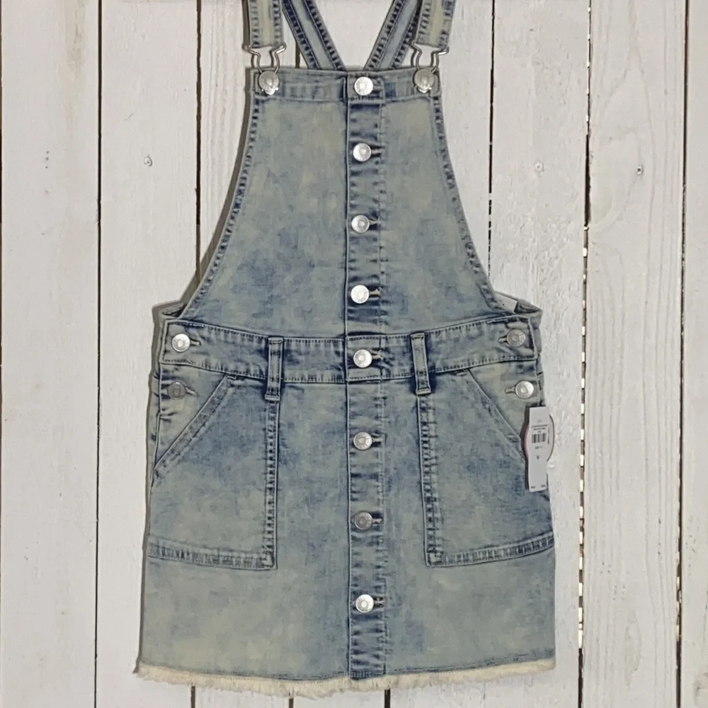 Acid Wash Button Up Skirtall - Picture 7 of 15